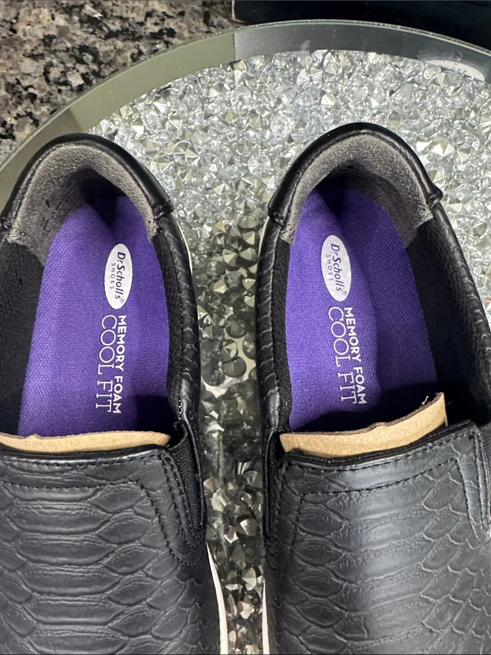 Dr. Scholl's Black Slip-On Loafers with White Sole